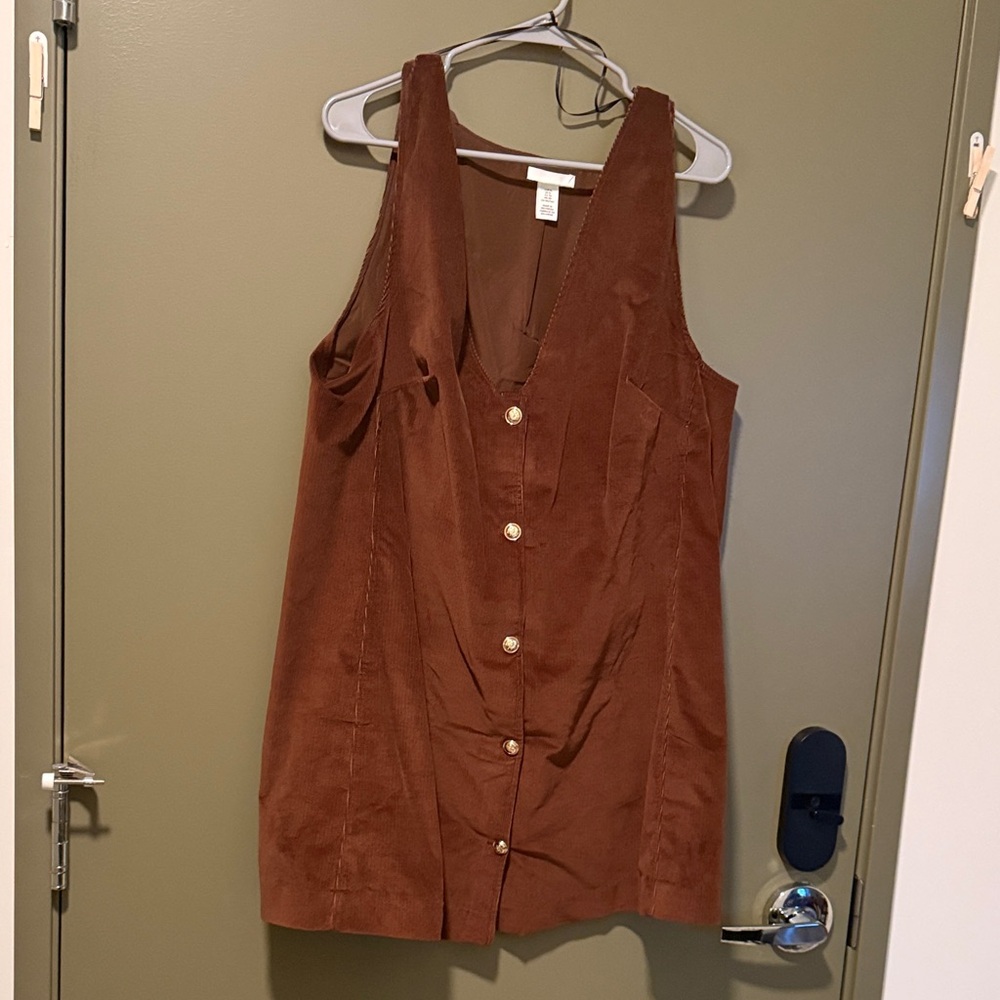 H&M Brown Sleeveless Mini Dress